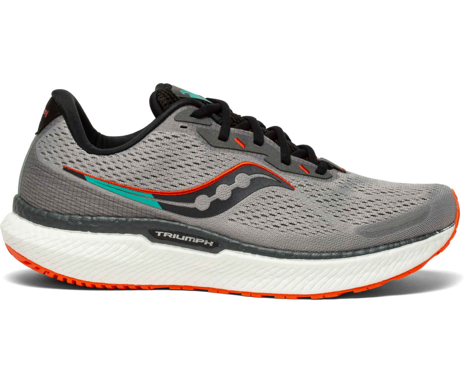 Men's Saucony Triumph 19 Running Shoes Grey / Orange | Singapore 563JPQJ